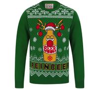 Christmas Beer Novelty Mens Christmas Jumper Green Sweatshirt Long Sleeve