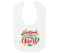 Christmas Begins with Christ [BCX] Cotton Baby bib - White