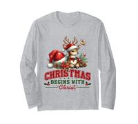 Christmas Begins with Christ Christian Cool Faith Message Long Sleeve T-Shirt