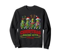 Christmas Begins With Christ Christian Cool Faith Message Sweatshirt