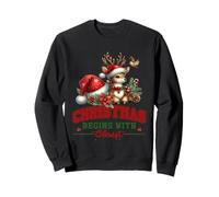 Christmas Begins With Christ Christian Cool Faith Message Sweatshirt