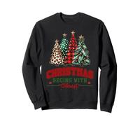 Christmas Begins With Christ Christian Cool Faith Message Sweatshirt