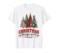 Christmas Begins with Christ Christian Cool Faith Message T-Shirt
