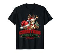 Christmas Begins with Christ Christian Cool Faith Message T-Shirt