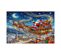 Christmas Belgian Malinois Dog Jigsaw Puzzles for Adults 1000 Pieces, Festive Sleigh Gifts Decorative Puzzles, Xmas Decorations for Family Entertainment Party Gift