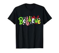 Christmas Believe Santa Claus Matching Family Group Pajamas T-Shirt