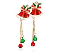 Christmas Bell Alloy Lapel Pin Decorative Brooch for Scarf and Backpack | Rhinestone Detail, Creative Lovely Style, Pin Fastener, Holiday Parties and Daily Life Use