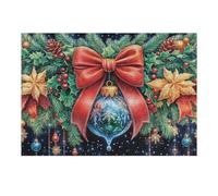 Christmas Bell Bow 300 Piece Jigsaw Puzzle for All Ages Housewarming Party Activity Group Bonding Smooth Edges Home Decor Icebreaker 300 PCS