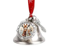 Christmas Bell, Cute Watercolor Deer Giraffe Printed Christmas Tree Ornaments Wing Bell Christmas Jingle Bells Christmas Tree Decorations Little Bell Wedding