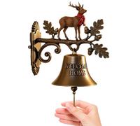 Christmas Bell Decorations, Rustic Farmhouse Welcome Bell, 7.09x7.09 inches Sturdy Indoor Outdoor Holiday Decor for Porch, Garden, Entryway, Kitchen, Yard, Seasonal Displays
