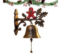 Christmas Bell Decorations, Rustic Farmhouse Welcome Bell, 7.09x7.09 inches Sturdy Indoor Outdoor Holiday Decor for Porch, Garden, Entryway, Kitchen, Yard, Seasonal Displays