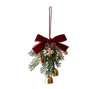 Christmas Bell Door Hanger | Festive Ornament | Christmas Tree Wreath Bow,for Porch Indoor Outdoor Wall Window Mantel Fireplace Tree Wreath