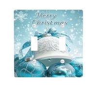 Christmas Bell for Switch Blue Snowflakes Holiday Winter Home Decor for Living Room Standard Size Double Rocker