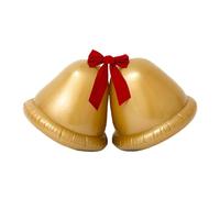 Christmas Bell, Inflatable Christmas Ball, PVC Tree Bell, 22inch Large Arts Outdoor Decoration With Bow, Globe Gold Decoration Balloon For Beach Pool Window Holiday Yard Winter Door Lawn Outdoor