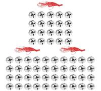 Christmas Bell Jingle Bell: Silver Iron Kitchen Counter Storage Dining Table Service Workshop Bench Layout Craft Project Setup Wedding Party Display Holiday Table Styling, 63 PCS
