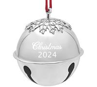 Christmas Bell Ornament 2023 Silver Bells Ornament for Christmas Decorations Engraved Sleigh Bells for 2023