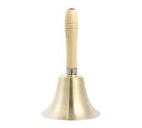 Christmas Bell Ornaments, CounterReception Bell, Wooden Hand Extra Loud Solid Brass Call for School,Churchl,Hotel,Christmas and Wedding