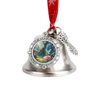 Christmas Bell Ornaments - Fantasy Forest Xmas Jingle Bells, Vintage Silver Xmas Tree Hanging Pendant Decor with Rustic Charm, Holiday Wedding Party Favors for Home Decoration（Wing Bell）