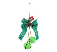 Christmas Bell Ornaments - Metal Hanging Bells with Ribbon and Berries | Vintage Rustic Decorations for Tree, Fireplace, Porch, or Yard, Holiday Décor for Home Garden Wall Indoor Outdoor Display