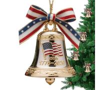 Christmas Bell Ornaments - Patriotic Hangable Ornament for Holidays | 250th America's Founding Bell for Patriotic Holiday Party Mantel Home Window Christmas Tree Door Wreath Memorial Day Decor