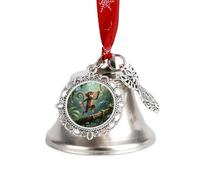 Christmas Bell Ornaments - Running Monkey Xmas Jingle Bells, Vintage Silver Xmas Tree Hanging Pendant Decor with Rustic Charm, Holiday Wedding Party Favors for Home Decoration（Wing Bell）