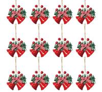 Christmas Bell Pendant, 12PCS Double Bells Hanging Ornament for Christmas Trees Doorknobs Wall Hooks Frames Wreath