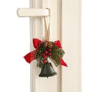Christmas Bell Pendant, Festive with Rope Vintage, Metal Bells Christmas Pendant, for Front Door Home Wall Porch Entryway Country Indoor Apartment Entry Hallway
