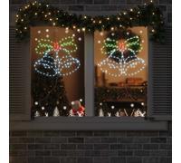 Christmas Bell PVC Multicolour 56x46cm Indoor LED 144 Lights Plug-In Décor Mini