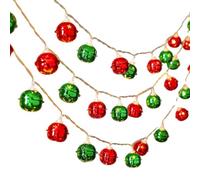 Christmas Bell String Lights - 1.5m & 3м LED Battery Operated Red & Green Bell Lights | 10/20 LED Waterproof Indoor & Outdoor Decoration | for Trees, Fireplaces, Gardens & Party Decor