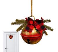 Christmas Bell with Bow | Classic Festive Celebration, Bow Bell Ornament for Christmas | For Window Front Door Living Room Bedroom Dining Room Wall Garden Yard Party