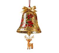 Christmas Bells - 30g Red Green Holiday Jingle Decor, Metal Santa Reindeer Charm Ornament, Classic Winter Bell Decoration | Farmhouse Garland Wreath Tree Door Car Patio Outdoor Festival Display