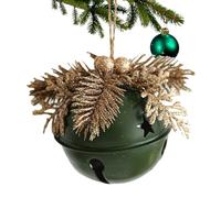 Christmas Bells | Christmas Decoration Craft Metal | Farm Style Ring Bell with Pine Cone | for Wedding Party Door Home Farm Tree