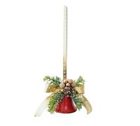 Christmas Bells | Christmas Decoration with Bow and Pine Needles - Hanging Christmas Bells - for Festive Gatherings Winter Fireplace Mantel Office Home Centerpiece