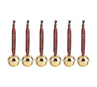 Christmas Bells Decoration - Festive 6 Pieces Metal Chime Door Hanging, Rustic Christmas Pendant Bells | Wall Front Door Entryway Indoor Apartment Country Porch Hallway Holiday Home Decor Accessories