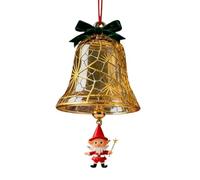 Christmas Bells Decorations - Golden Party Set | Santa Reindeer Ornament Accessory | Festive Wreath Tree Wall Door Fireplace Car Outdoor Garden Yard Patio Farmhouse Winter Holiday Display