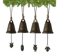 Christmas Bells For Door, Rustic Metal Jingle Bells, Farmhouse Wedding Ornament, Decorative Craft Bels, Indoor Outdoor Mantle Decor, Holiday Party Decoration, Vintage Christmas Charm Accessory