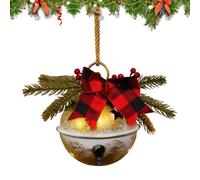 Christmas bells for the Christmas tree, festive celebration pendant, large bell for Christmas with bow, for staircase, wall, living room, front door, bedroom, dining room, party, garden, yard