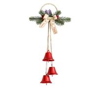 Christmas Bells Gold Decorations, Handmade Cow Bells with Rope Decorative Hanging Vintage Antique Crafts for Tree Doors Walls Window Fireplaces Decorations