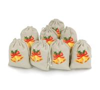 Christmas Bells Reusable Gift Bags 8 Pcs