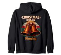 Christmas Bells Ringing Retro Zip Hoodie