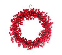 Christmas Berries Wreath Red Berry Wreath 13.78inch Christmas Berries Wreath for Front Door Artificial Berries Wreath Xmas Hanging Door Decor for Christmas