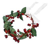 Christmas Berry Garland Headpiece Fabric Elastic for Women | Simple Sweet Elegant Style, One Size Fits Most, Bridal and Festive Use, Won’t Pull Hair
