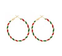 Christmas Big Candy Hoop Dangle Earrings/Christmas Crystal Oval Hoop Earrings Sparkling Wreath Twist Hoop Earrings Christmas New Year Party Jewelry, 1, Resin, No Gemstone