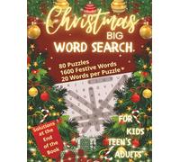 Christmas Big Word Search: 80 Full-Page Holiday Puzzles with 1,600 Festive Words - A Cheerful Christmas Activity Book for Kids, Adults, and Seniors to ... Long! For Relaxation and Brain Practice