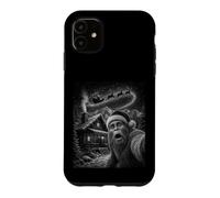 Christmas Bigfoot Selfie Santa Sleigh Cabin Mountain Case for iPhone 11