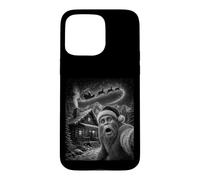 Christmas Bigfoot Selfie Santa Sleigh Cabin Mountain Case for iPhone 15 Pro Max