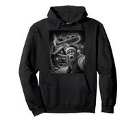 Christmas Bigfoot Selfie Santa Sleigh Cabin Mountain Pullover Hoodie