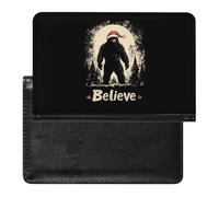 Christmas Bigfoot Silhouette Believe PU Leather Passport Covers RFID Blocking Wallet Holder with Card Protector Slot Travel Accessories