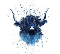Christmas Billy Blue Watercolour Greeting Card By Elizabeth Grant