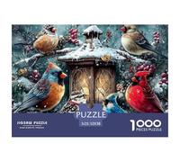 Christmas Bird_1 1000 Piece Christmas Jigsaw Puzzles for Adults Challenging for Challenging Family Activity Games Colorful Hard Puzzle for 52x38cm/1000pcs Family Decorations